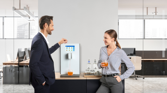 smaakwater koeler, smaakwater, waterkoeler met siropen, water- en sapdispenser, waterkoeler met sap