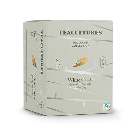 Tea Cultures Thee Organic White Cassis - 25 x 2 gram - theezakjes voor 1 kop thee - biologisch en fairtrade thee - witte en groene thee