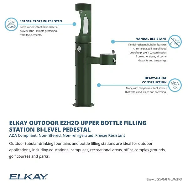 EZH2O Watertappunt buiten met drinkfontein / Outdoor watertap Groen