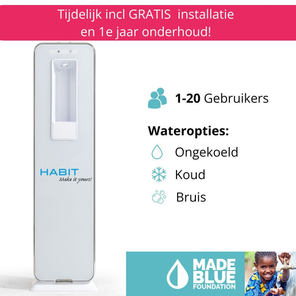 Habit Flat leidingwaterkoeler (vloermodel / wandmontage) – slank design, hygiënisch en professioneel | 1 tot 20 gebruikers (18,5 liter / uur) (kopie) (kopie)