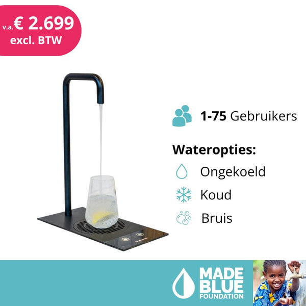 Inbouw leidingwaterkoeler Habit Tap T2 met energiezuinige EcoModus koud/kamer en/of bruis | 1 tot 75 gebruikers (50 of 80 liter / uur)