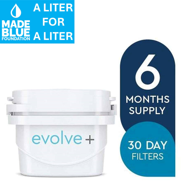 Aqua Optima Evolve+ single life waterfilter 6pack | 6 x 100 liter | Vervangingsfilter Aqua Optima, Brita® Maxtra®, Maxtra+®