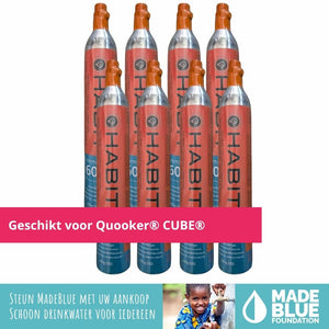Lot de 8 bouteilles de CO2 Habit : une alternative abordable pour votre bouteille de CO2 Quooker®