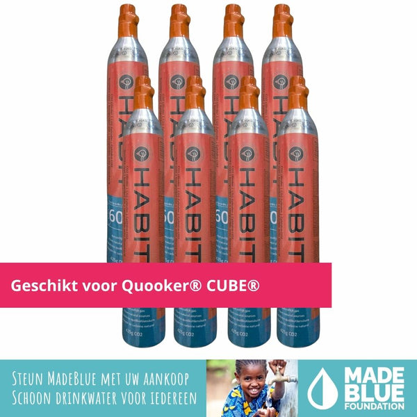Set van 8 x Habit CO2 cilinders: voordelig alternatief voor uw Quooker® CO2 cilinder