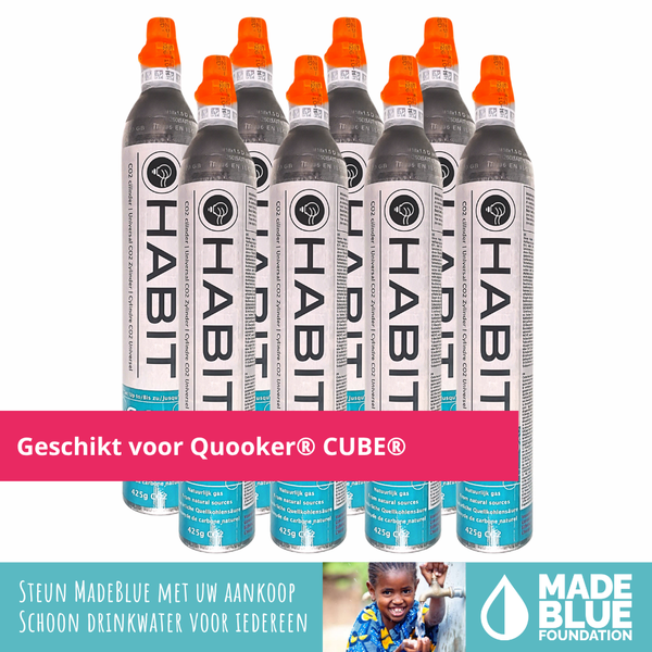 Set van 8 x Habit CO2 cilinders: voordelig alternatief voor uw Quooker® CO2 cilinder