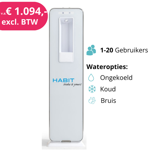 Habit Flat staande of wandmodel leidingwaterkoeler voor zorg, school en kantoor 