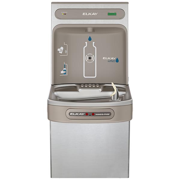 Elkay drinkwaterfontein met automatisch waterfles vulstation - contactloze waterkoeler - RVS waterkoeler - waterkoeler school