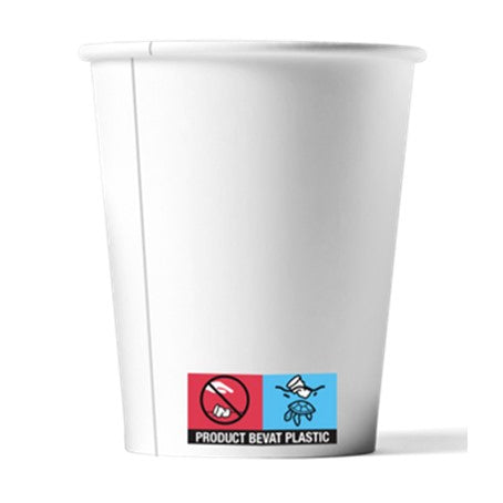 Koffiebeker 1000 stuks Biologisch afbreekbaar Wit | 180 ml (cc)