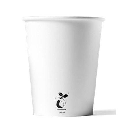Koffiebeker 1000 stuks Biologisch afbreekbaar Wit | 180 ml (cc)