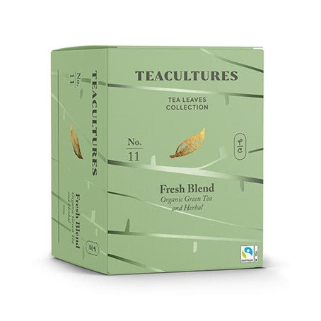 Tea Cultures Thee Organic Fresh Blend - 25 x 2 gram - theezakjes voor 1 kop thee - biologisch en fairtrade thee - groene thee en kruidenthee