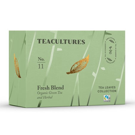 Tea Cultures Thee Organic Fresh Blend - 25 x 2 gram - theezakjes voor 1 kop thee - biologisch en fairtrade thee - groene thee en kruidenthee