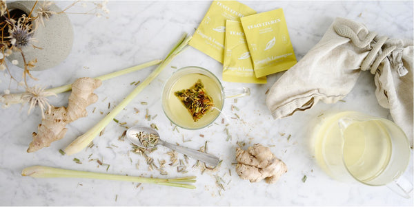 Tea Cultures Thee Organic Ginger & Lemongrass - 25 x 2 gram - theezakjes voor 1 kop thee - biologisch en fairtrade thee - kruidenthee - gemberthee