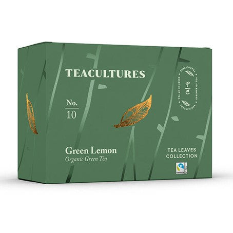 Tea Cultures Thee Organic Green Lemon - 25 x 2 gram - theezakjes voor 1 kop thee - biologisch en fairtrade thee - groene thee met citroen
