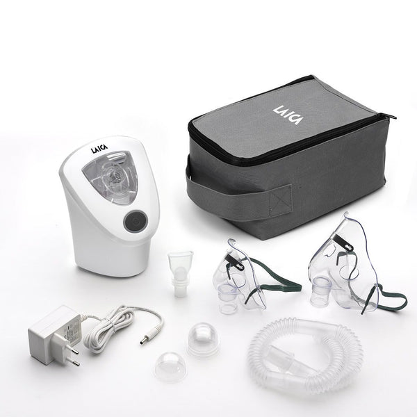 Laica ultrasone inhalator (MD6026P)- inhalatieapparaat voor kinderen en volwassenen - aerosoltoestel - helpt tegen luchtwegaandoeningen - incl. 2 mondstukken