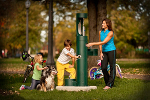 EZH2O Watertappunt buiten / Waterfles vulstation met drinkfontein en dieren drinkbak