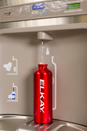 EZH2O drinkwaterfontein met waterfles vulstation, drinkfontein, waterfles vulstation, watertap