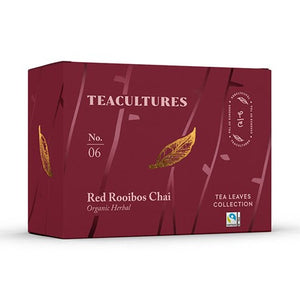 Tea Cultures Thee Organic Red Rooibos Chai - 25 x 2 gram - theezakjes voor 1 kop thee - biologisch en fairtrade - kruidenthee - rooibos thee - chai latte maken