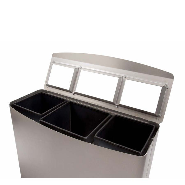Lido recycling (buiten) afvalbak met 3 fracties - RVS
