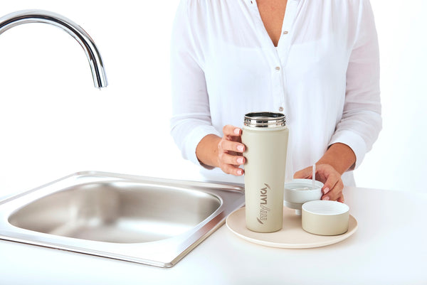 Laica stalen drinkfles met waterfilter - filter terwijl u drinkt - beige, rood of groen