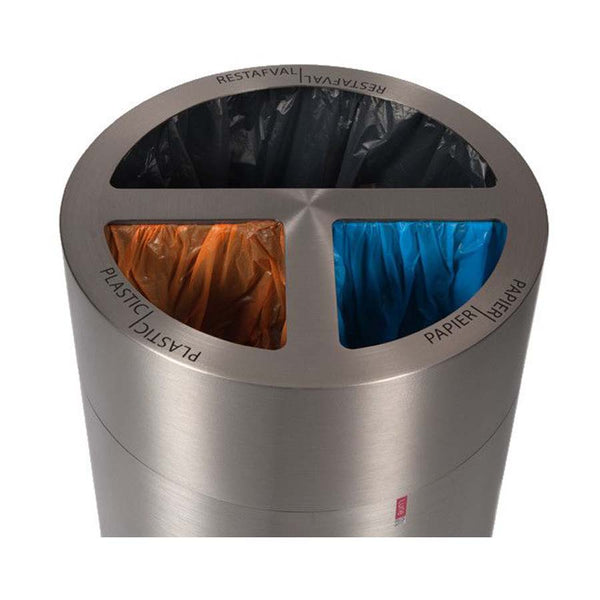 Myron Trio afvalbak | 1 x 32,5 liter + 2 x 16,25 liter- RVS