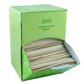 Roerstaafjes 2000 stuks FSC hout 11 cm lang